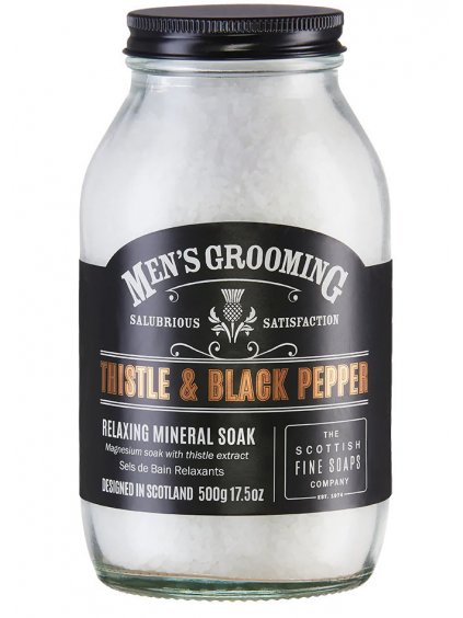Pánská sůl do koupele Scottish Fine Soaps Thistle & Black Pepper  ostropestřec a černý pepř, 500 g