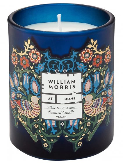 Vonná svíčka William Morris At Home White Iris & Amber  bílý kosatec a ambra, 180 g