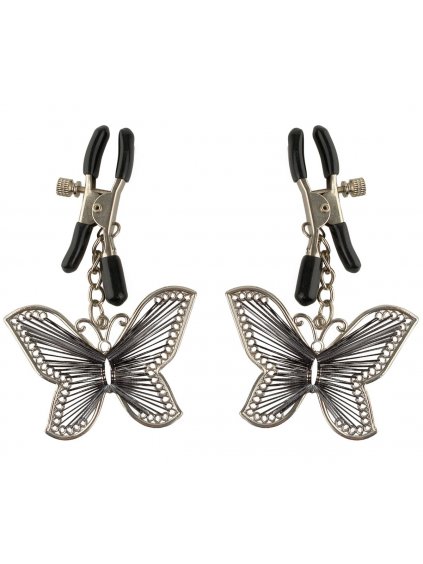 Skřipce na bradavky s motýlky Fetish Fantasy Butterfly Nipple Clamps