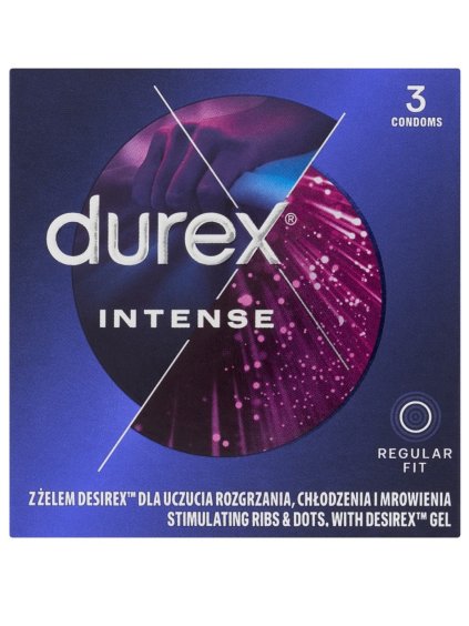 Vroubkované hřejivé kondomy Durex Intense  3 ks