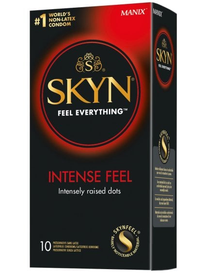 Tenké kondomy bez latexu Manix SKYN Intense Feel  vroubkované, 10 ks