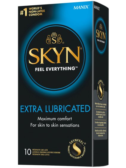 Tenké kondomy bez latexu Manix SKYN Extra Lubricated  extra lubrikované, 10 ks