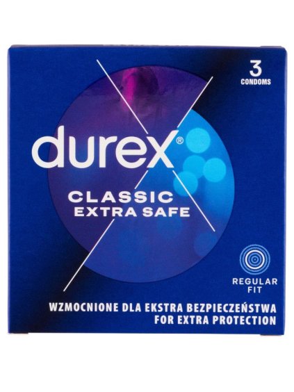 Zesílené kondomy Durex Classic Extra Safe  3 ks