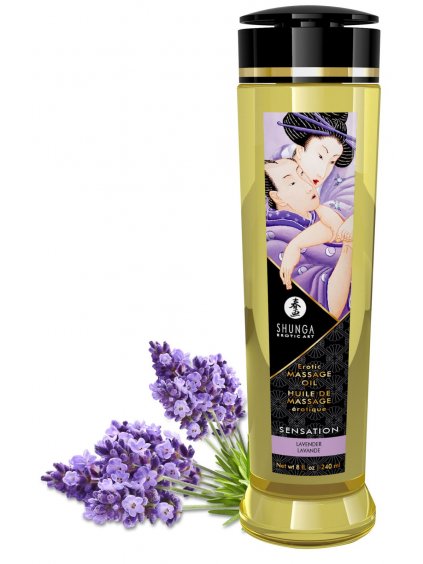 Masážní olej Shunga SENSATION Lavender  240 ml