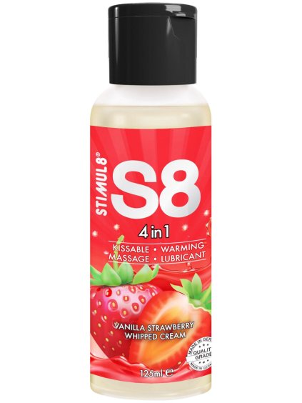 Lubrikační a masážní gel S8 4-in-1 Vanilla Strawberry Whipped Cream  125 ml