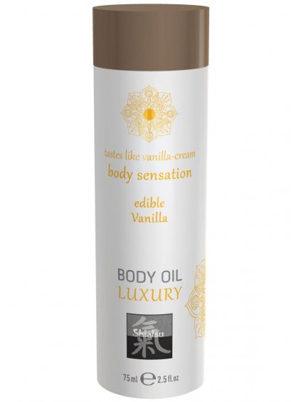 Jedlý masážní olej Shiatsu Body Oil Luxury Vanilla  75 ml