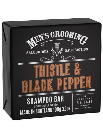 Pánský tuhý šampon Scottish Fine Soaps Thistle & Black Pepper  ostropestřec a černý pepř, 100 g