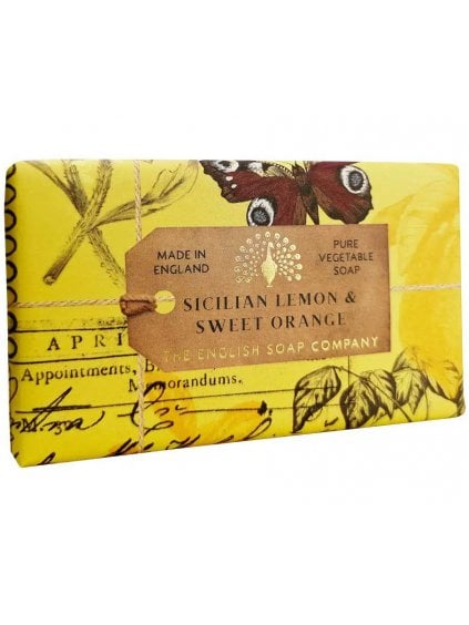 Luxusní tuhé mýdlo English Soap Company Sicilian Lemon & Sweet Orange  citron a pomeranč, 190 g