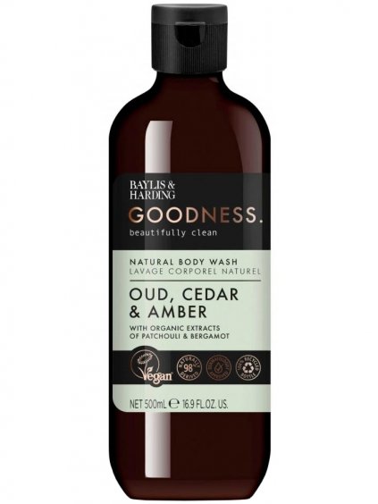 Sprchový gel Baylis & Harding Goodness Oud  Cedar & Amber – oud, cedr a ambra, 500 ml