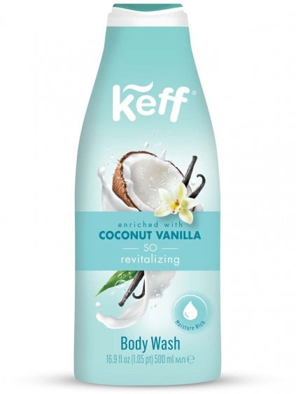 Sprchový gel Keff Coconut Vanilla  kokos a vanilka, 500 ml