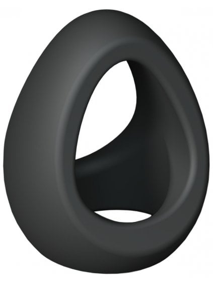 Silikonový postroj na penis a varlata Flux Ring Black