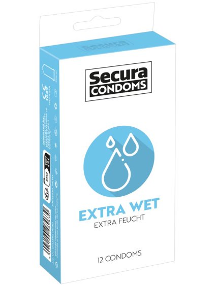 Extra lubrikované kondomy Secura Extra Wet  12 ks