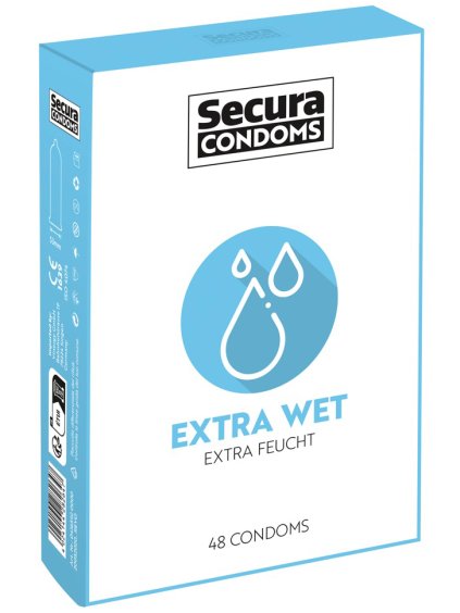 Extra lubrikované kondomy Secura Extra Wet  48 ks