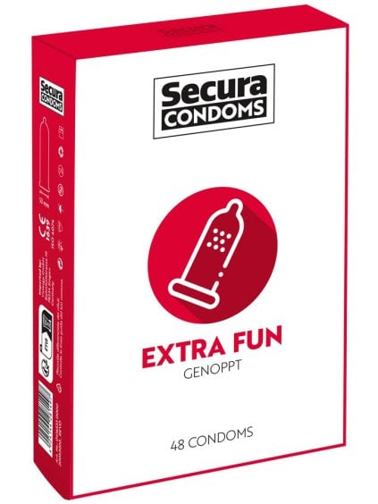 Vroubkované kondomy Secura Extra Fun  48 ks