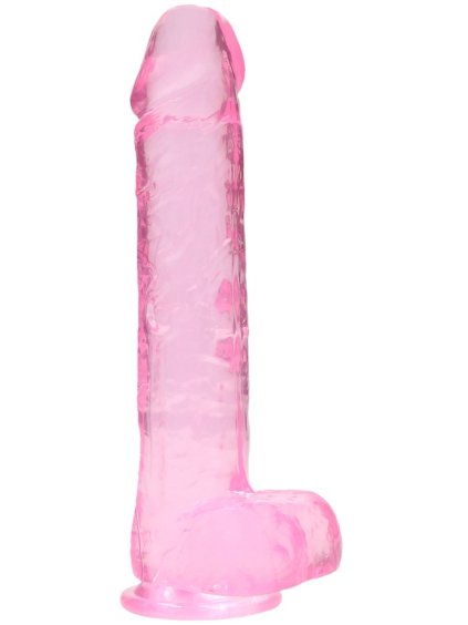 Realistické dildo s varlaty a přísavkou RealRock 9"  růžové