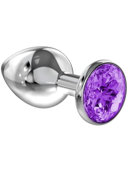 Anální kolík se šperkem Diamond Purple Sparkle XL  fialová