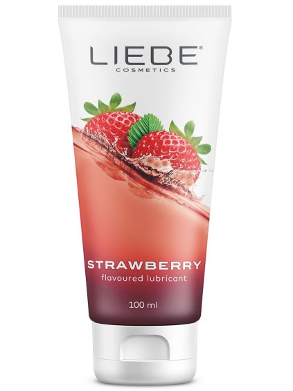 Ochucený vodní lubrikační gel Liebe Strawberry  100 ml